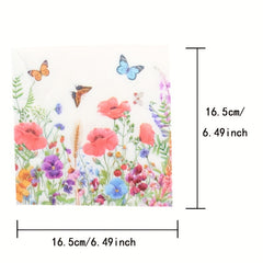 20pcs Flowers Napkins Decorative Floral Paper Napkins