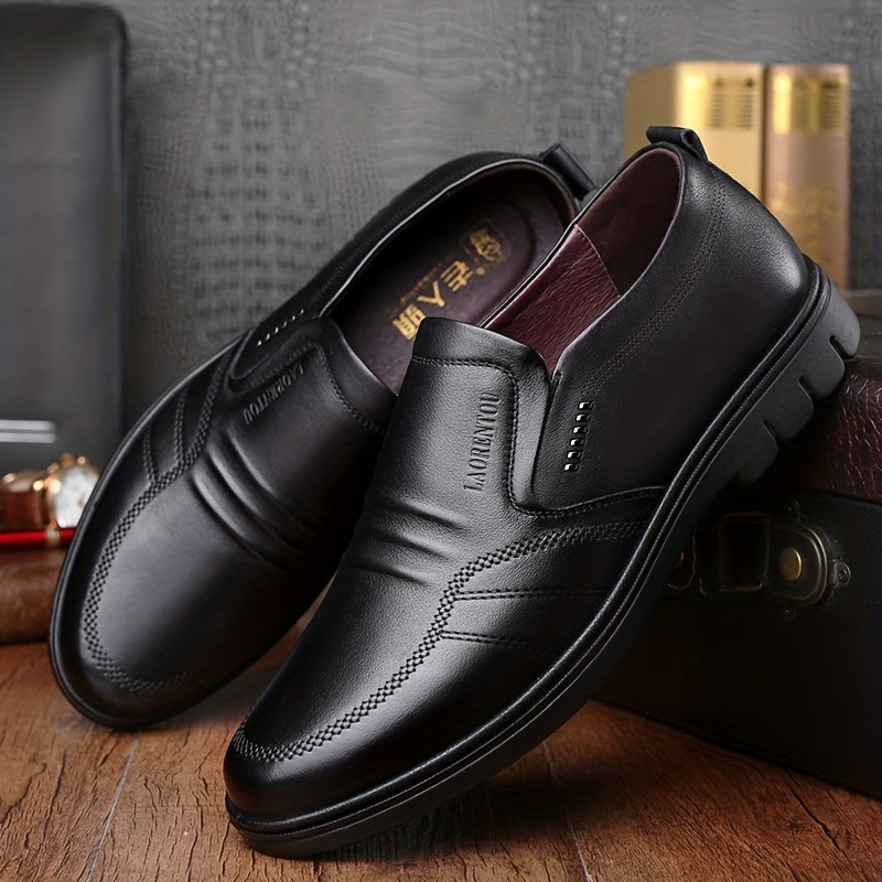 LAORENTOU Men's Leather Dress Shoes Slip On for Office