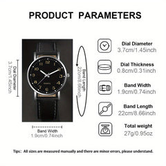 2pcs CAYON Unisex Quartz Watches Faux Leather Straps Stylish Alloy Case