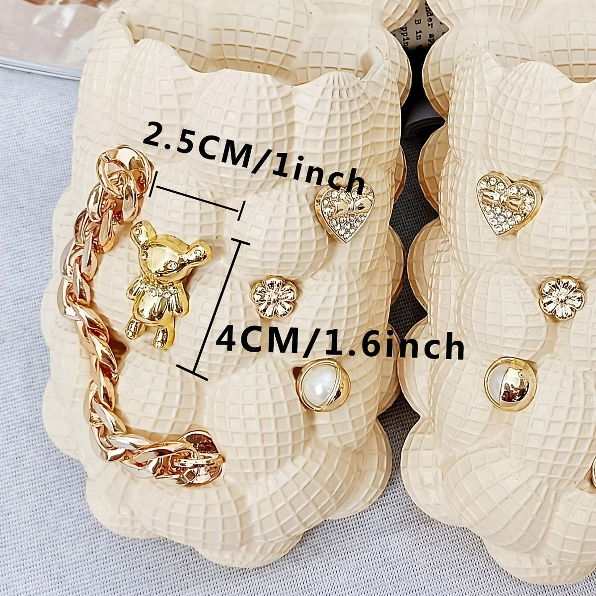 10pcs Golden Shoe Accessories Set