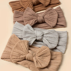 4pcs Jacquard Bow Wide Brim Headband for Infant Toddler Baby