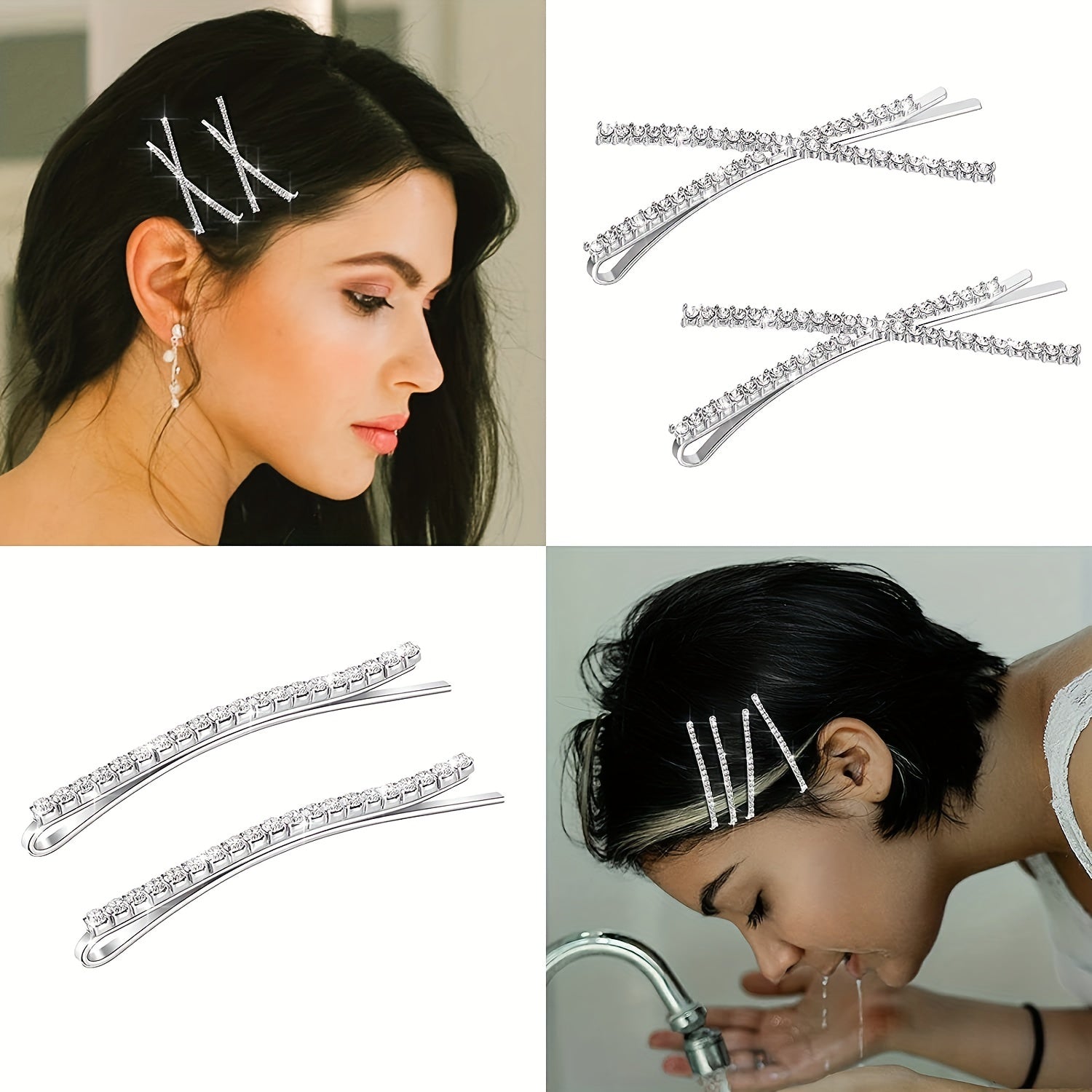 Rhinestone Hair Clips Headwear For Girls