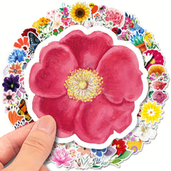 100pcs Flower Stickers Waterproof Vsco Stickers Pack
