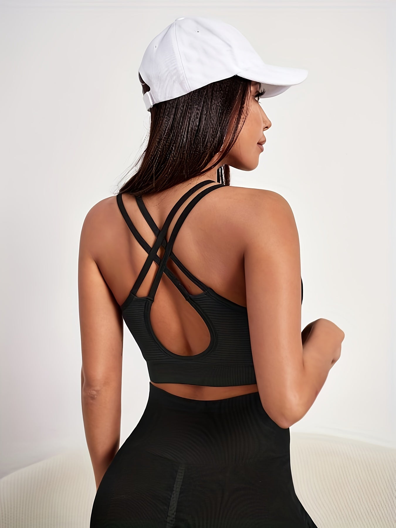 Criss Cross Back Sports Bra Comfortable & Breathable Running Workout Bra