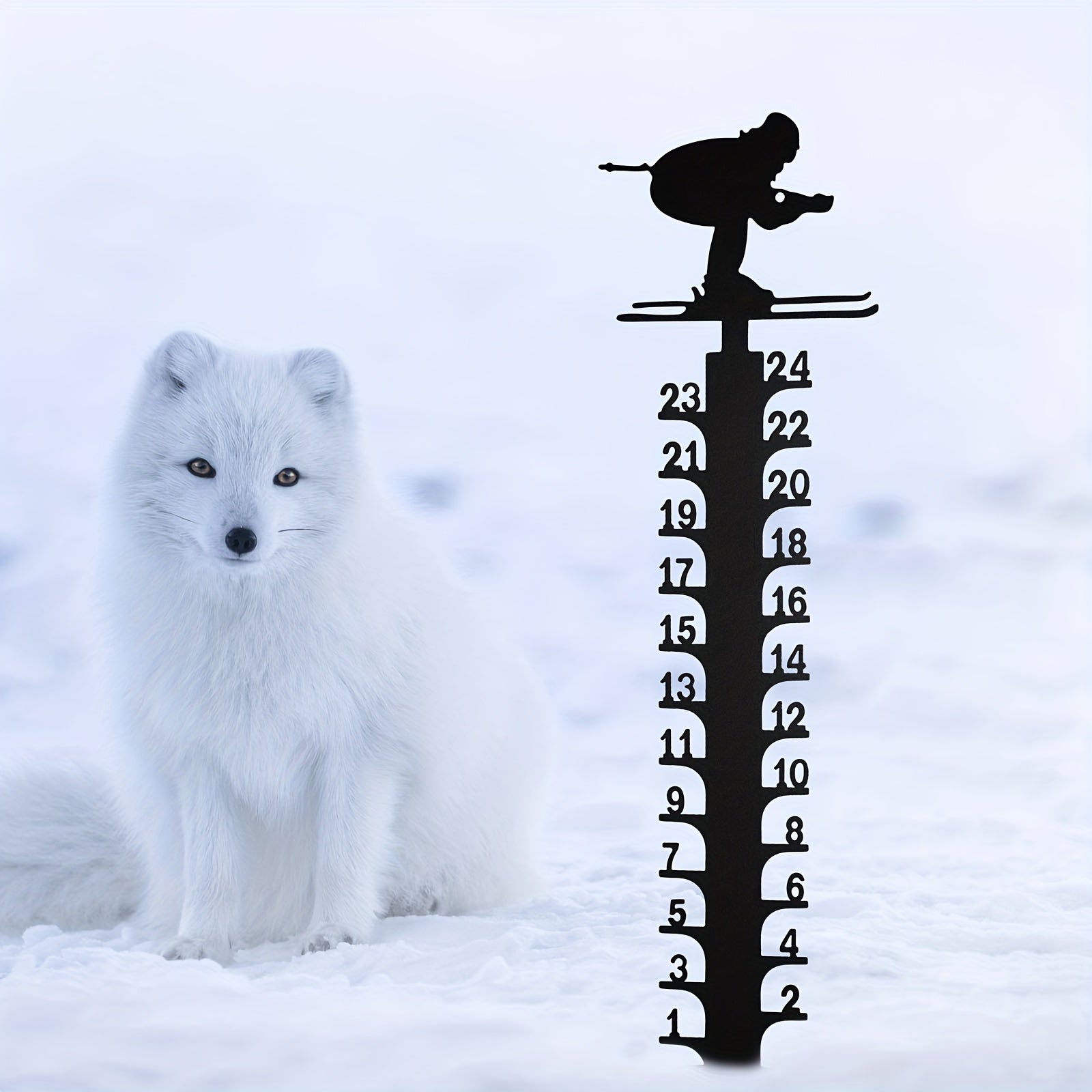 Metal Snowmobile Snow Gauge Garden Stake Christmas Decor