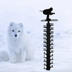 Metal Snowmobile Snow Gauge Garden Stake Christmas Decor
