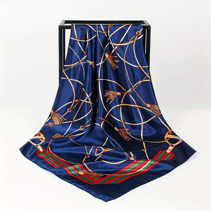 Paisley Print Satin Scarf Vintage Shawl Boho Head Wrap Women