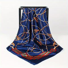 Paisley Print Satin Scarf Vintage Shawl Boho Head Wrap Women
