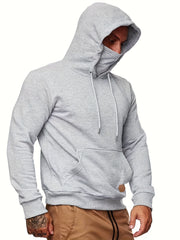 Men's Grey Hoodie Sweatshirt with Kangaroo Pocket