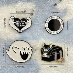 Halloween Cartoon Love Ghost Smiley Face Cat Bag Brooch