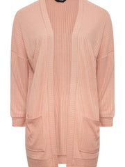Long Sleeve Open Front Cardigan With Pockets