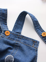 Infant Baby Overalls Cartoon Graphic Jumpsuit Denim Pants
