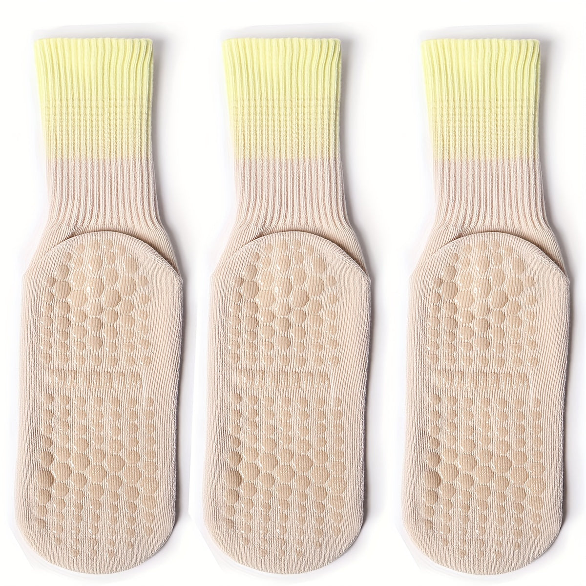 6 Pairs Women's Non Slip Yoga Pilates Socks Breathable Medium Tube