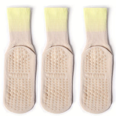 6 Pairs Women's Non Slip Yoga Pilates Socks Breathable Medium Tube