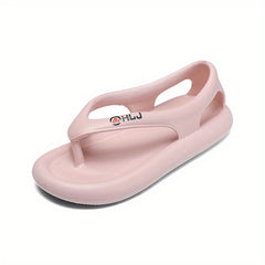 Women's Solid Sandals Casual Clip Toe Soft Sole Shoes