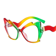 Rainbow Cat Eye Clear Lens Glasses For Women - Light Blocking Glasses