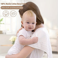 Soft 100% Cotton Burp Cloth for Newborns - Extra Absorbent Baby Towel