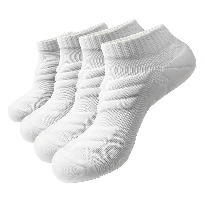 Breathable Cushioned Ankle Socks for Men - 4 Pairs