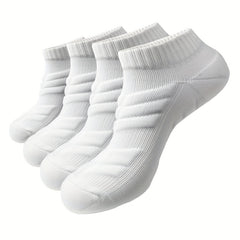 Breathable Cushioned Ankle Socks for Men - 4 Pairs
