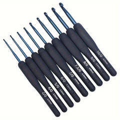 5pcs Stainless Steel Crochet Tool Set Soft Handle Hooks Ergonomic Grip