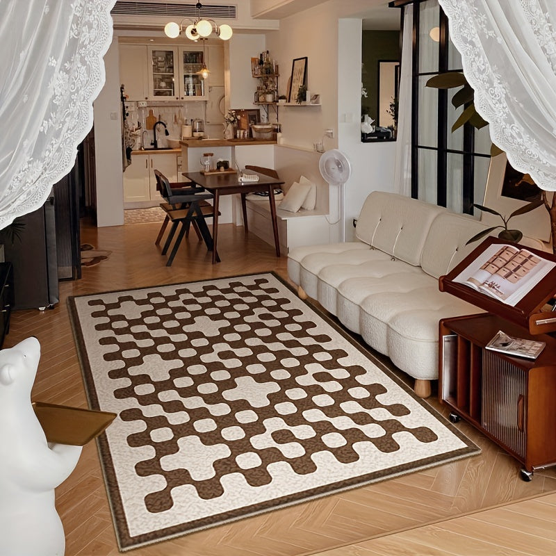 Extra Large Shaggy Area Rug Geometric Pattern Cashmere Fluffy Rug