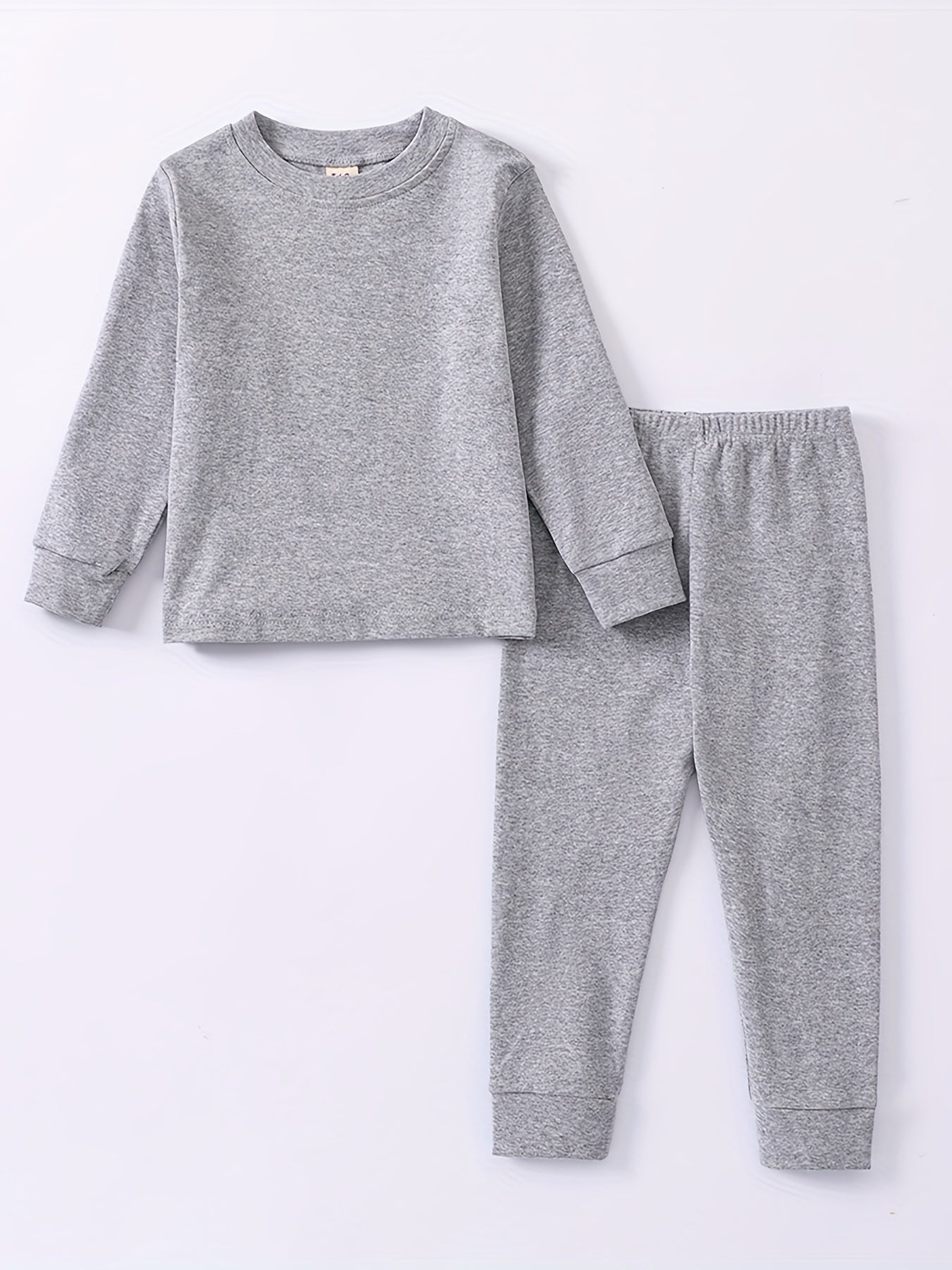 Girls Pajamas Family Outfit Round Neck Long Sleeve Top & Pants Set