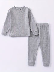 Girls Pajamas Family Outfit Round Neck Long Sleeve Top & Pants Set