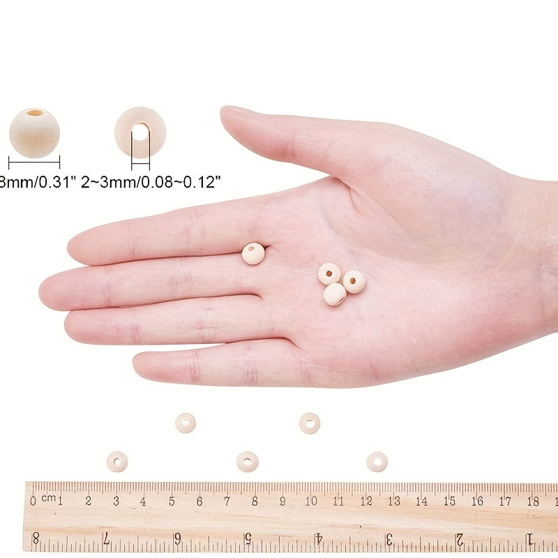 50pcs Wooden Bead Natural Beads Round Wood Beads DIY Craft Making 8mm 10mm