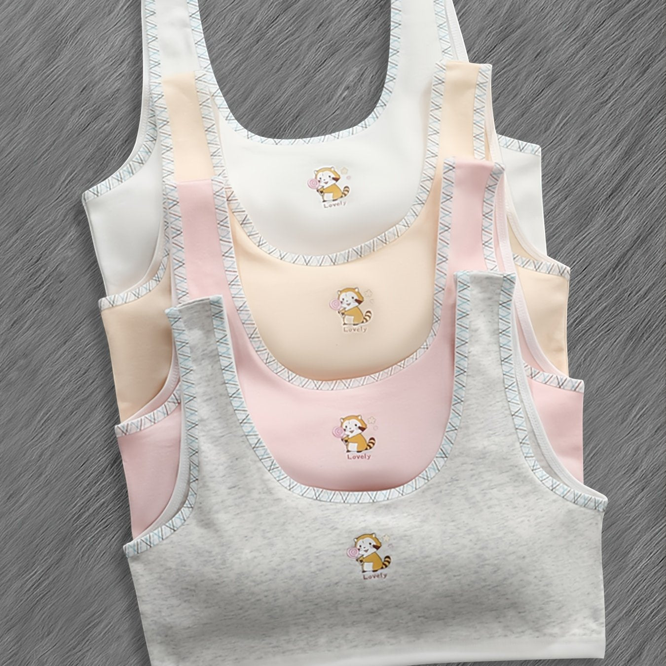 4pcs Teen Girls Casual Knit Sports Vest Underwear