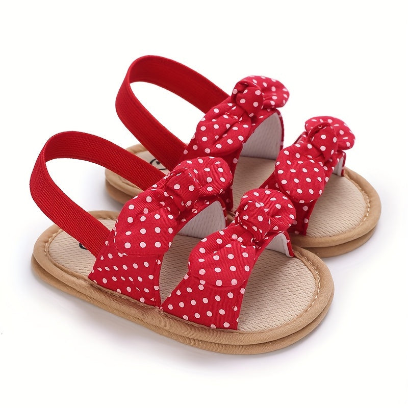 Bowknot Open Toe Sandals For Baby Girls Lightweight Breathable Anti Slip Sandals