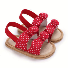 Bowknot Open Toe Sandals For Baby Girls Lightweight Breathable Anti Slip Sandals