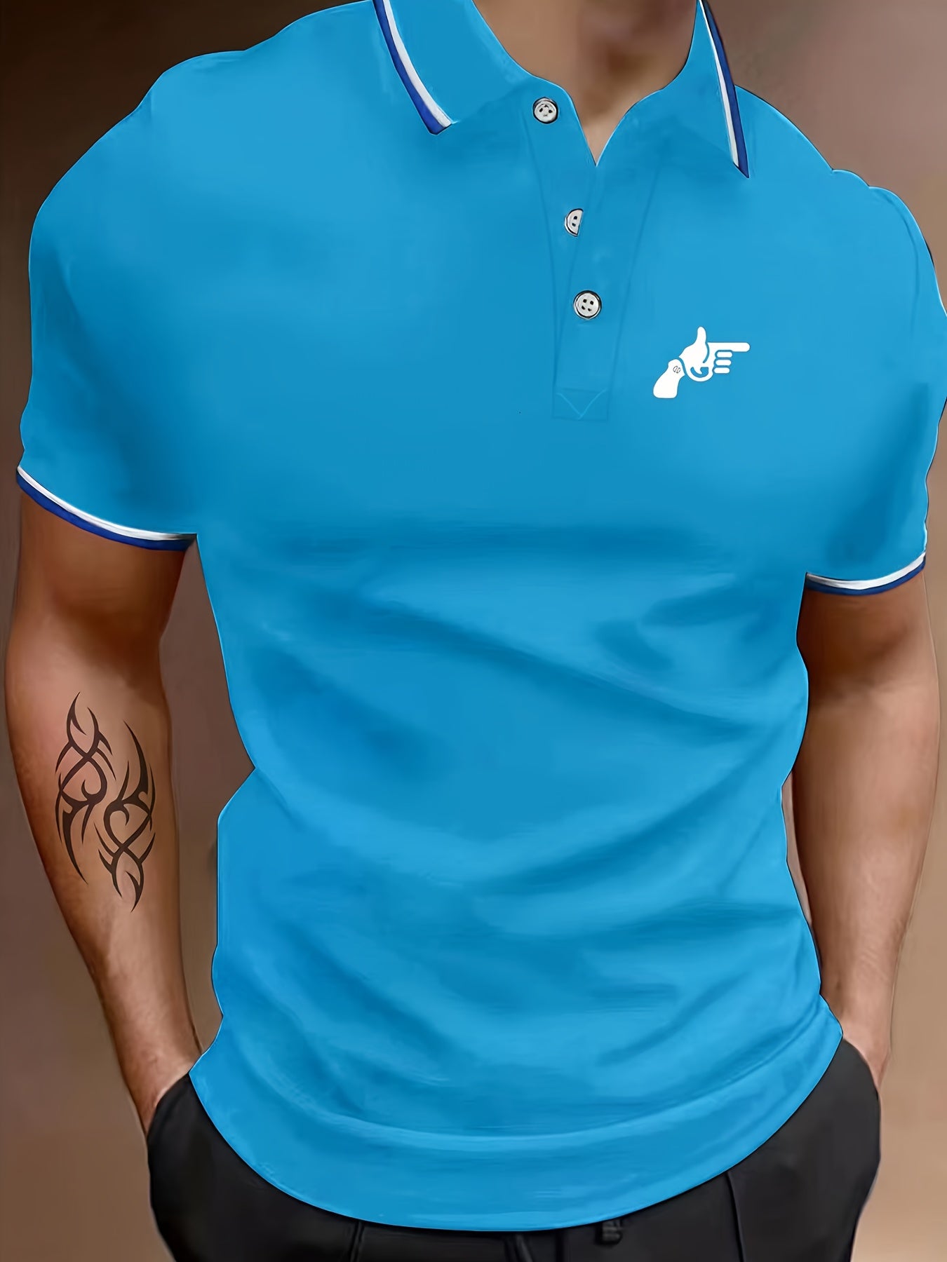 Men's Golf Shirt Print Short Sleeve Tennis Shirt