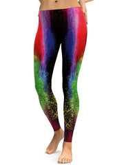 Galaxy Print Yoga Leggings - Stretchy Workout Leggings