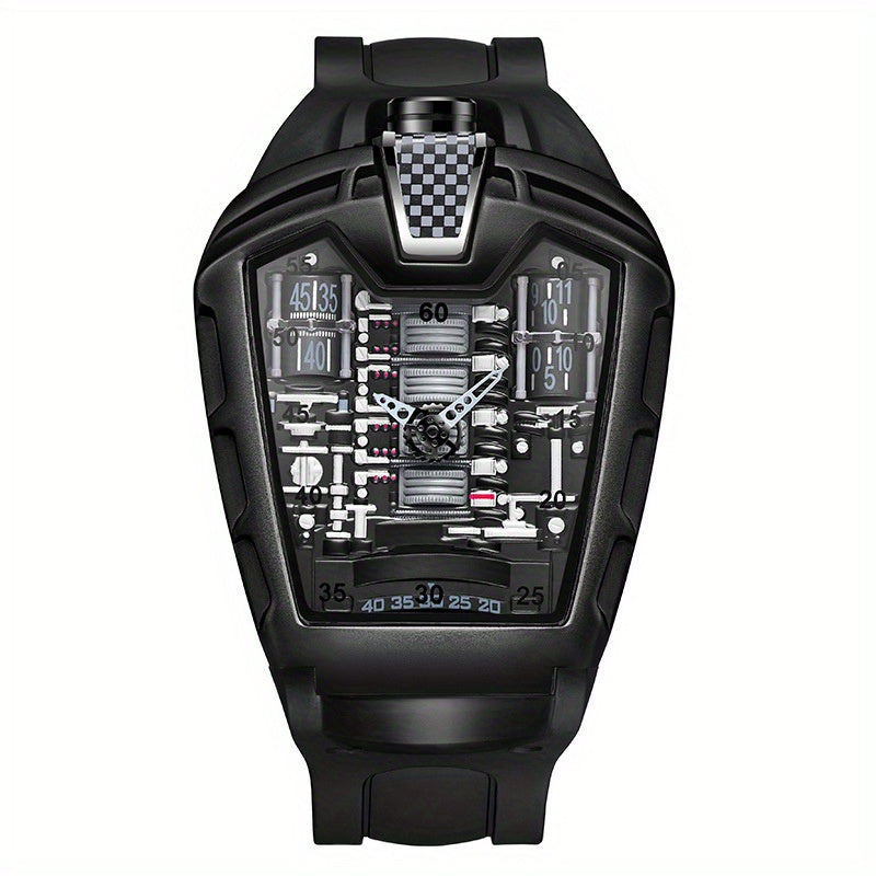 Men's Sports Quartz Watch with Silicone Strap