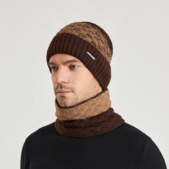 Knitting Beanie Scarf Set Winter Wool Cap Hat Collar Women Men's Ear Muffs
