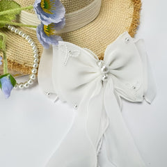 Double Layer Bow & Wedding Hair Clip for Brides - Secure Clip On