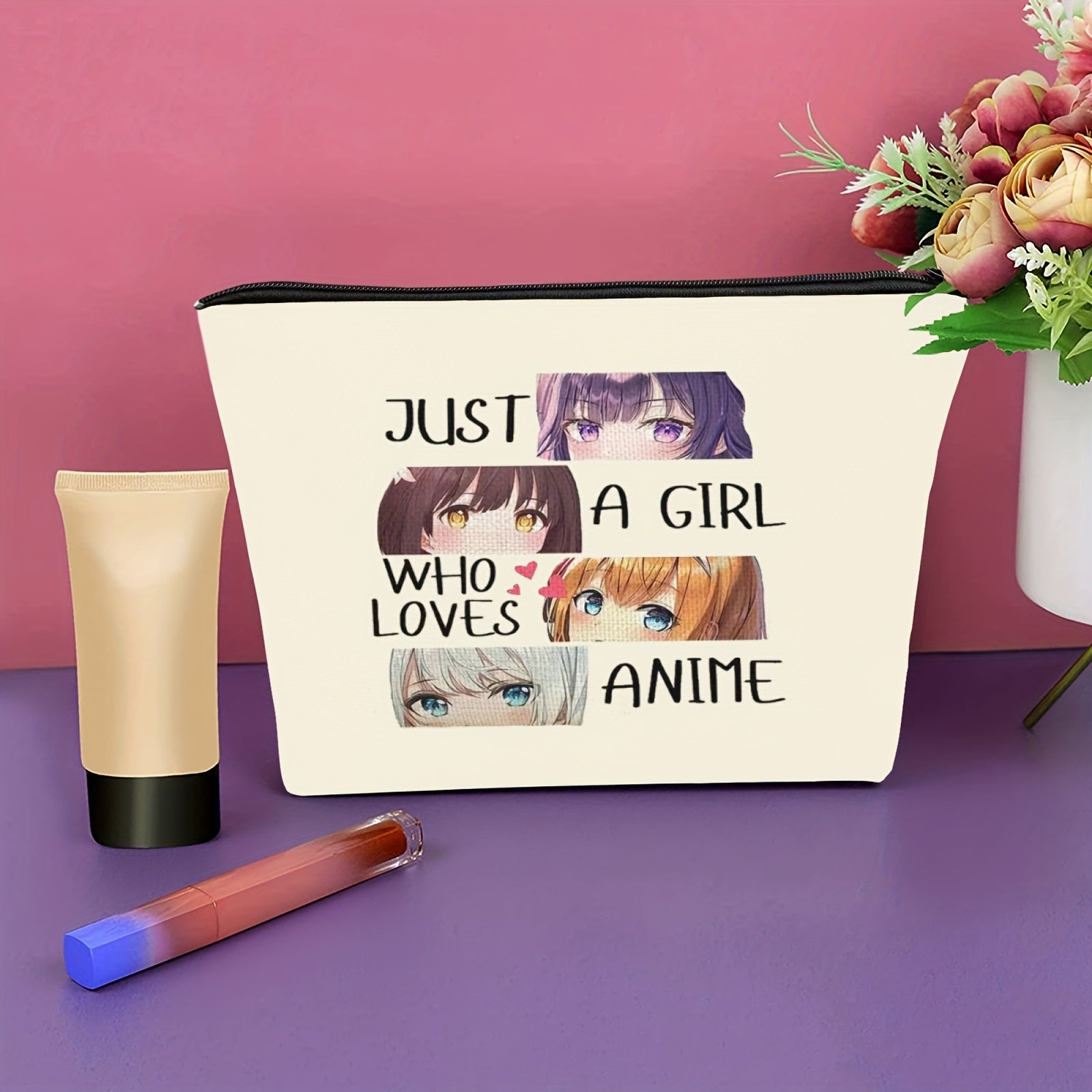 Anime Fans Makeup Bag Gift Girl Who Loves Anime Cosmetic Bag