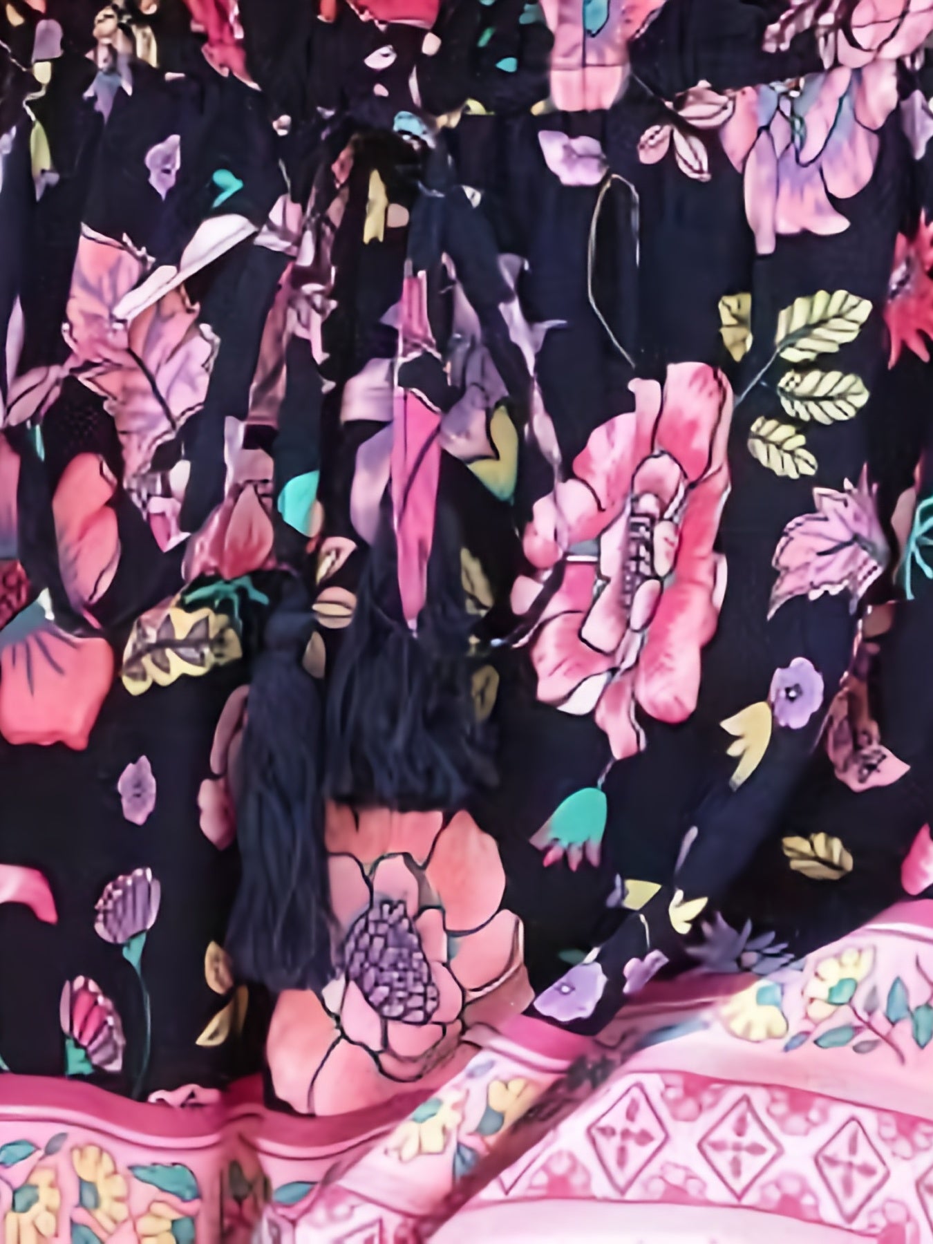 Off Shoulder Floral Print Romper Boho Long Sleeve Jumpsuit