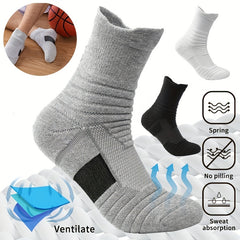 Men's Mid Crew Sport Socks, 3 Pairs, Sweat Absorbing, Comfy, Breathable