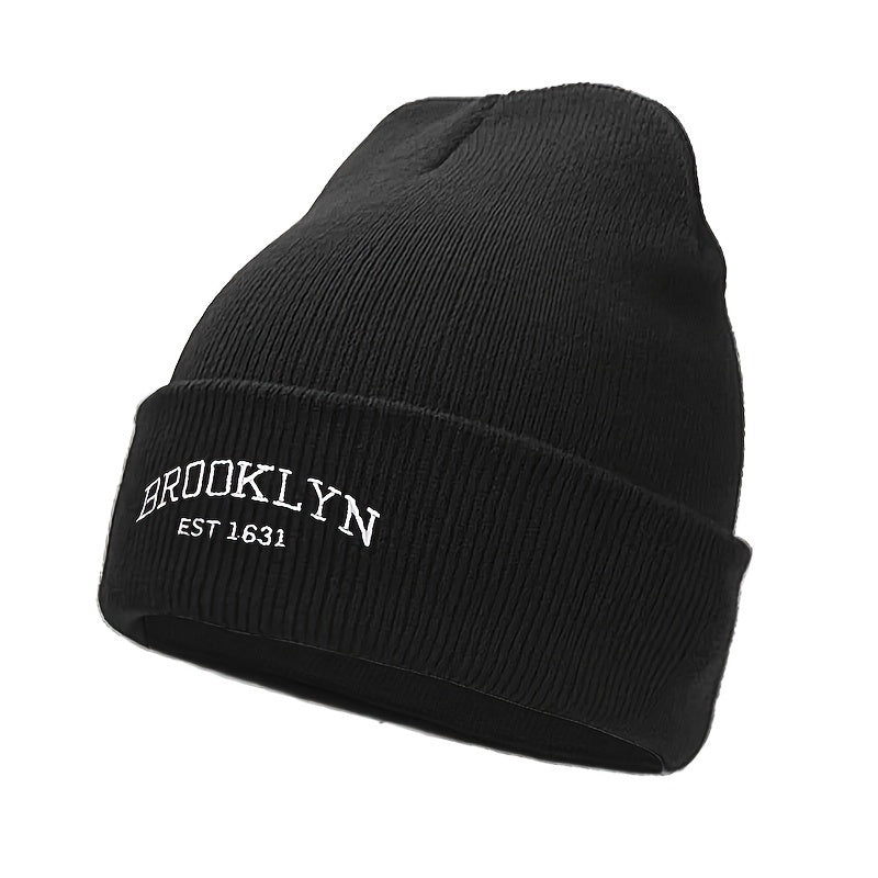 Unisex BROOKLYN Embroidered Knit Hat for Autumn and Winter