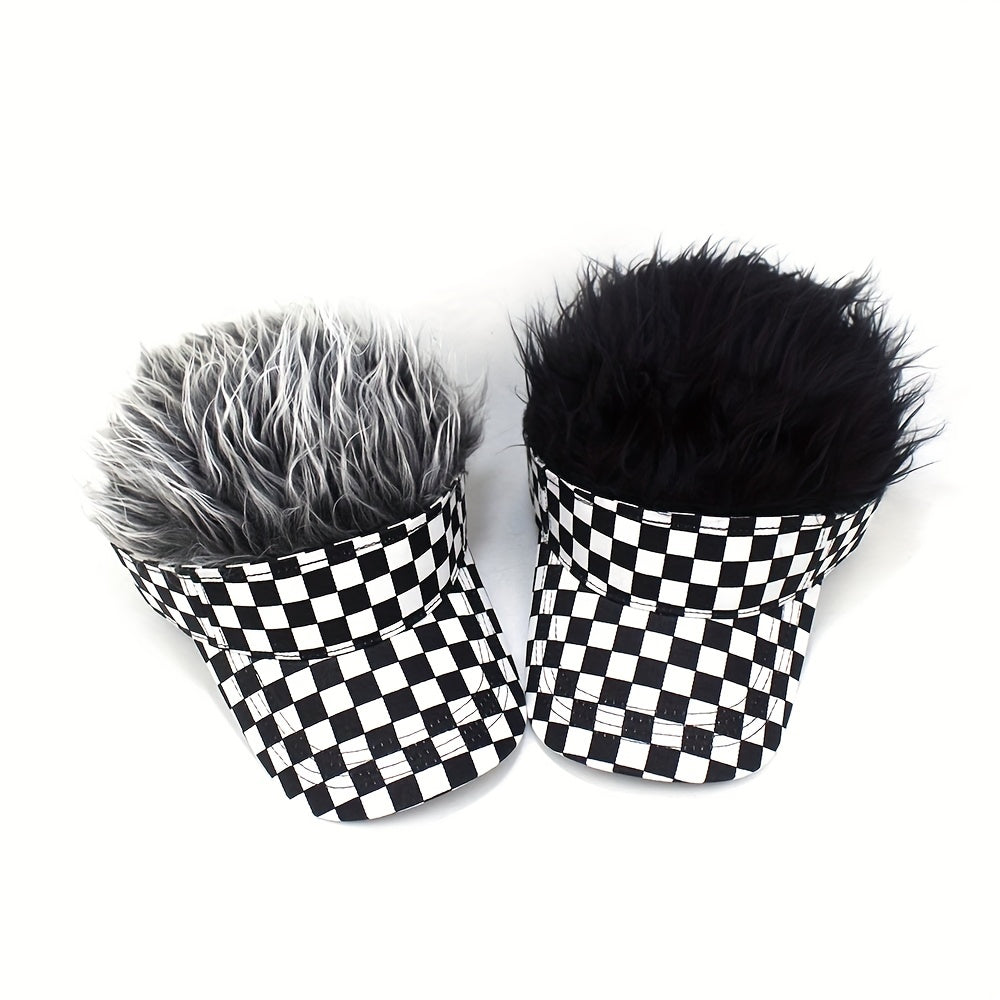 Spiked Baseball Cap Golf Cap Sun Hat With Wig Novelty Sports Cap