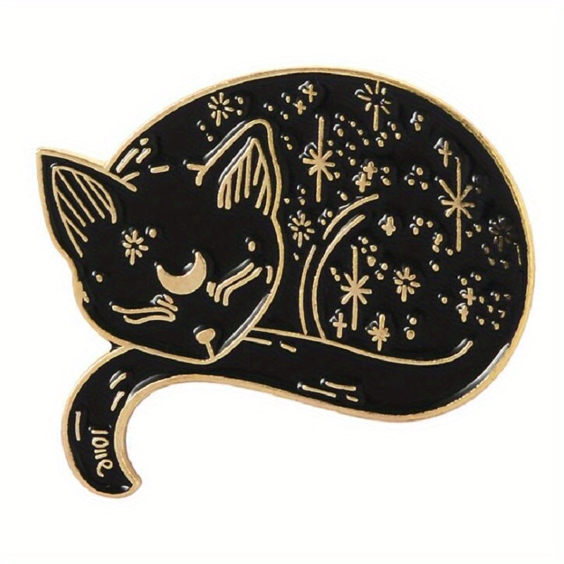 Enamel Sleepy Lazy Cat Pin Brooch for Clothing Bags Jackets