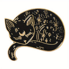Enamel Sleepy Lazy Cat Pin Brooch for Clothing Bags Jackets