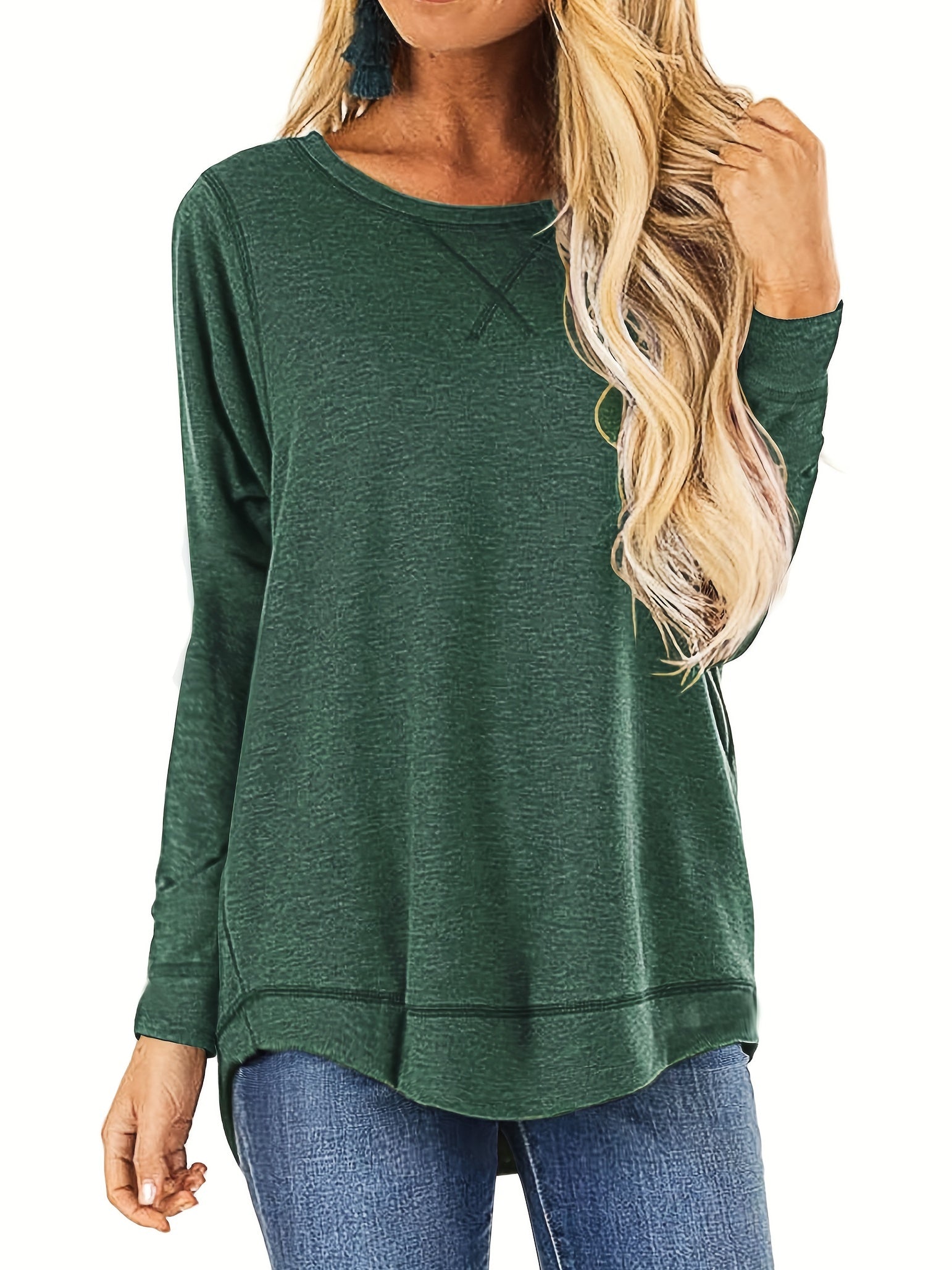 Women's Casual Long Sleeve Crew Neck Sweatshirt