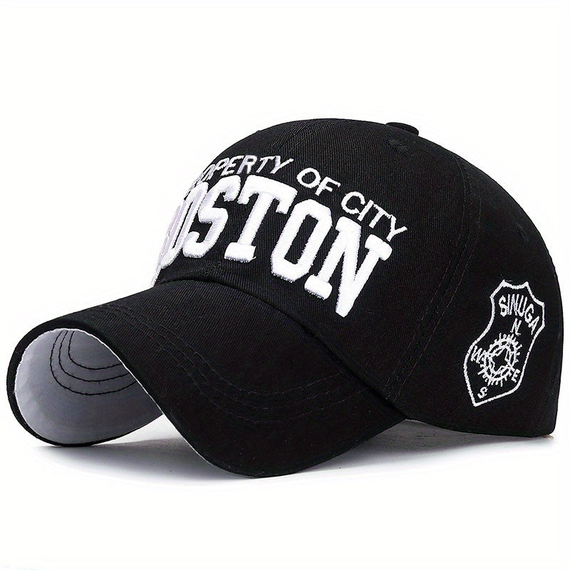 Meromibe Boston Letter Embroidered Baseball Cap Sun Hat for Outdoor Sports