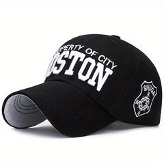 Meromibe Boston Letter Embroidered Baseball Cap Sun Hat for Outdoor Sports