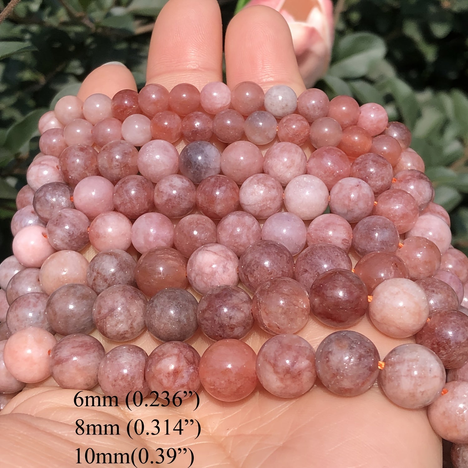 6 8 10MM Round Sunstone Beads for DIY Bracelet Necklace