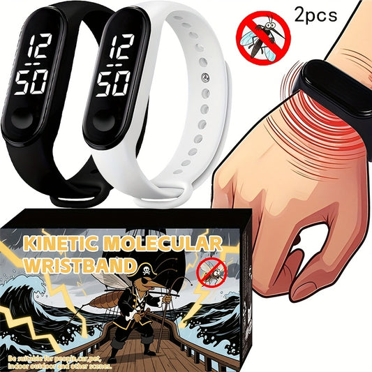 2pc Digital Cartoon Bracelets for Teens with TPU Strap
