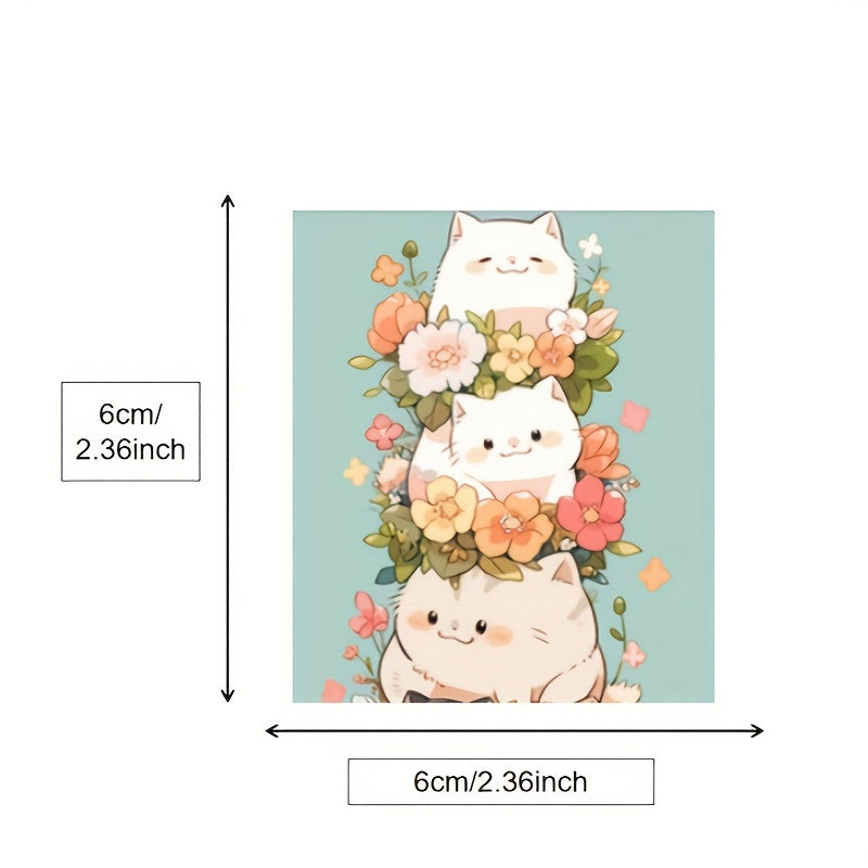 48pcs Stacking Cat Vinyl Graffiti Stickers for DIY Decoration