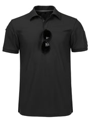 Men's Quick Dry Tactical Polo Shirt Lightweight Tee for Running Hiking